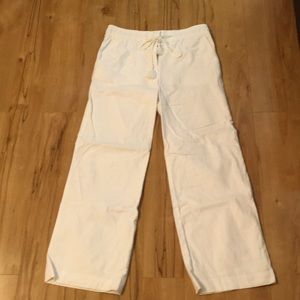 Ann Taylor Loft Size 4 White Linen Wide Leg Pants